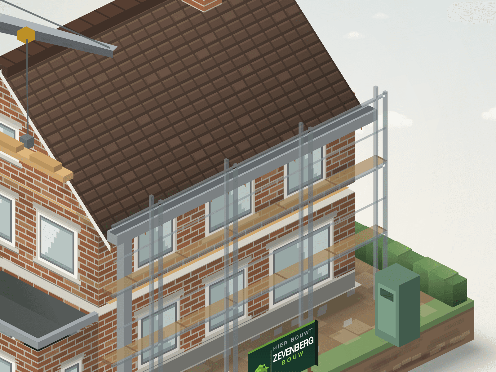 Nieuwe badkamer in aanbouw met leidingwerk en tegelwerk