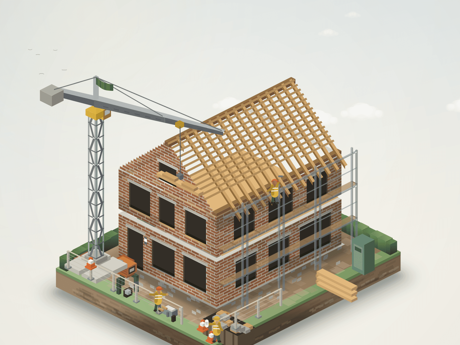 Nieuwbouwwoning in de ruwbouwfase