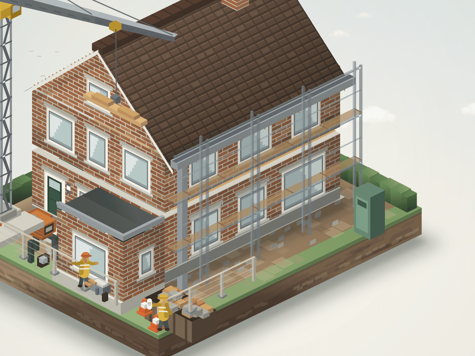 Gerenoveerde gevel van een woonhuis